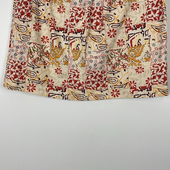 J Crew Retro Boho Patchwork Floral Womens 10 Cotton Raised Stitch Multi Skirt - Picture 5 of 6